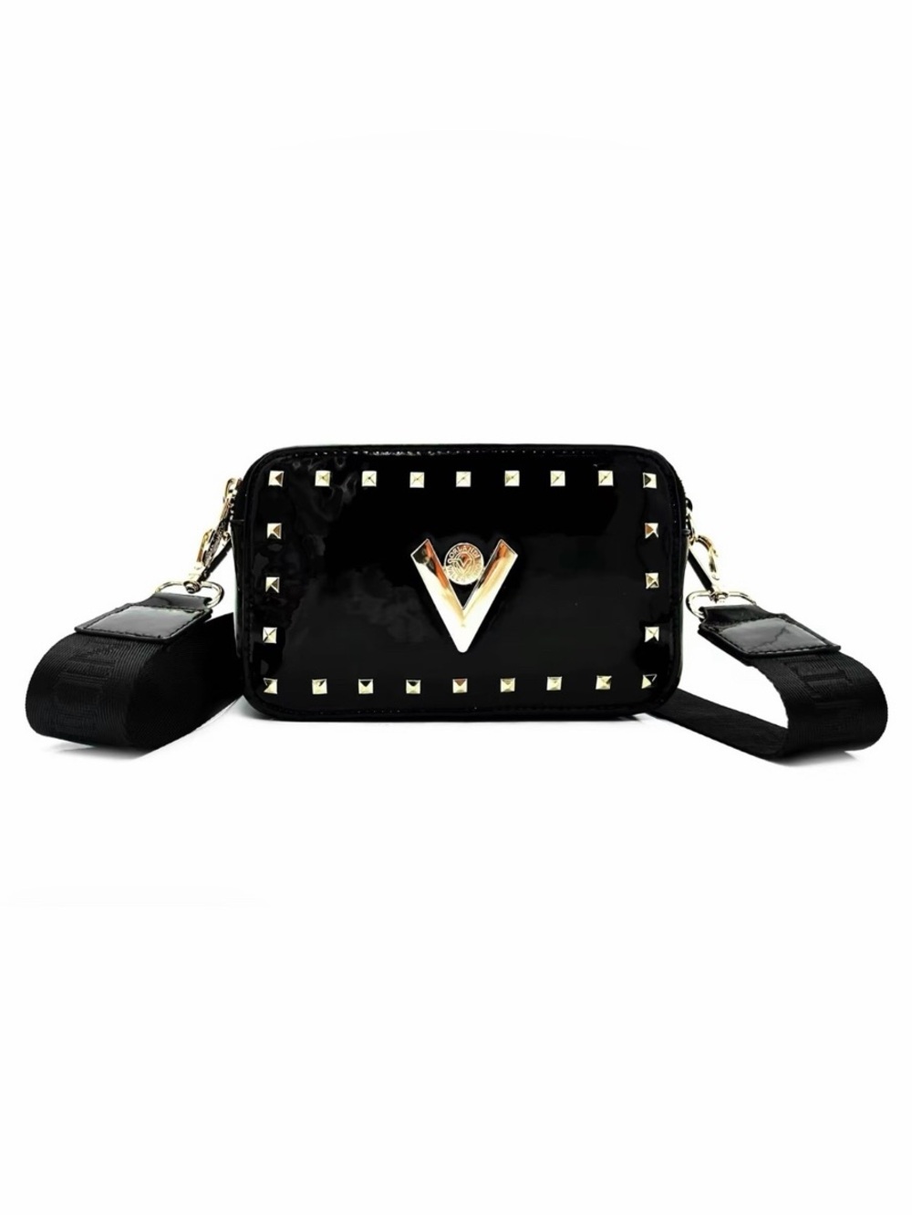 Valentino Orlandi Black Crossbody Camera Bag MSRP $280 Brand New with Tags